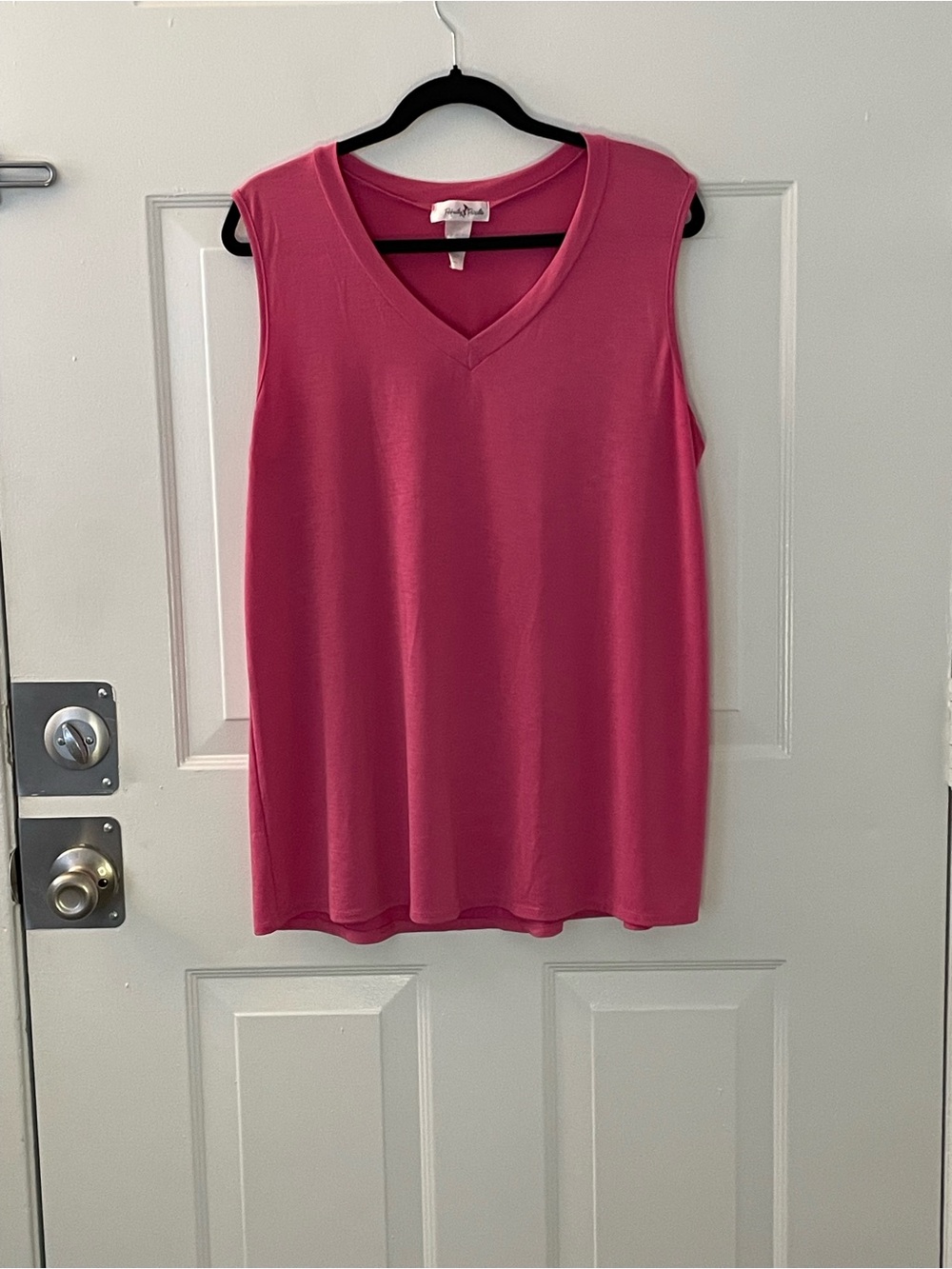 Women's V-Neck Sleeveless Tank Top in Vibrant Pink